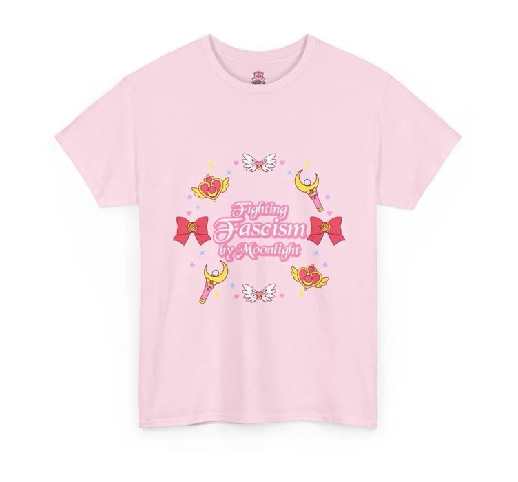 Fighting Fascism by Moonlight T-Shirt | Magical Girl | Kawaii Fashion | Anime | Sailor Wands | Otaku Shirt | Plus Size | S - 5X