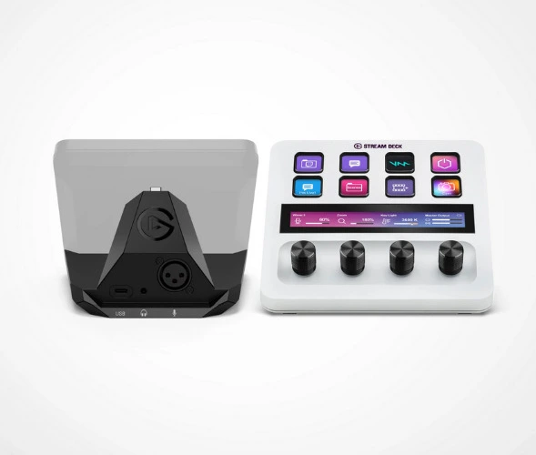 Stream Deck + (White) and XLR Dock Bundle