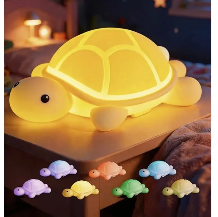 JOLLYTOPIA Soft Silicone Turtle Night Light with 7 Color Changing Touch Control Rechargeable USB LED Squishy Bedside Lamp for Kids : Amazon.com.au: Lighting