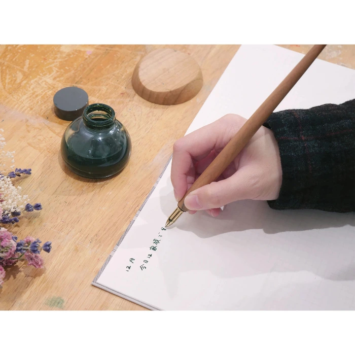 Kakimori Brass Nib + Sakura Wood Pen