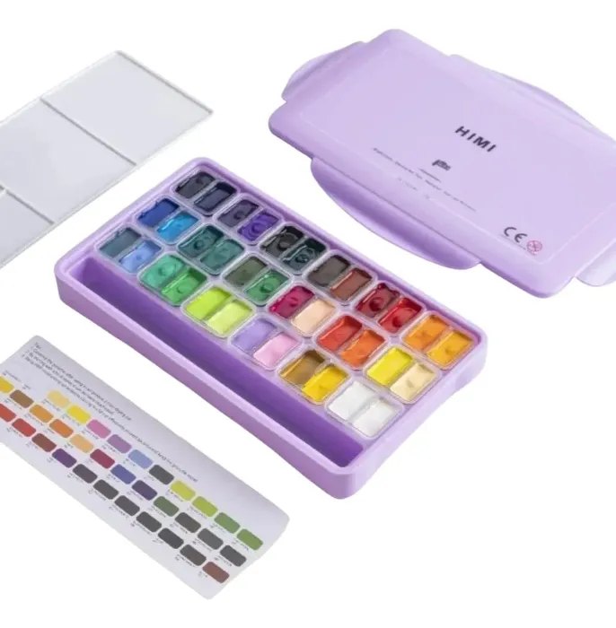 Gouache HIMI-MIYA 36 color set + 5 brush set