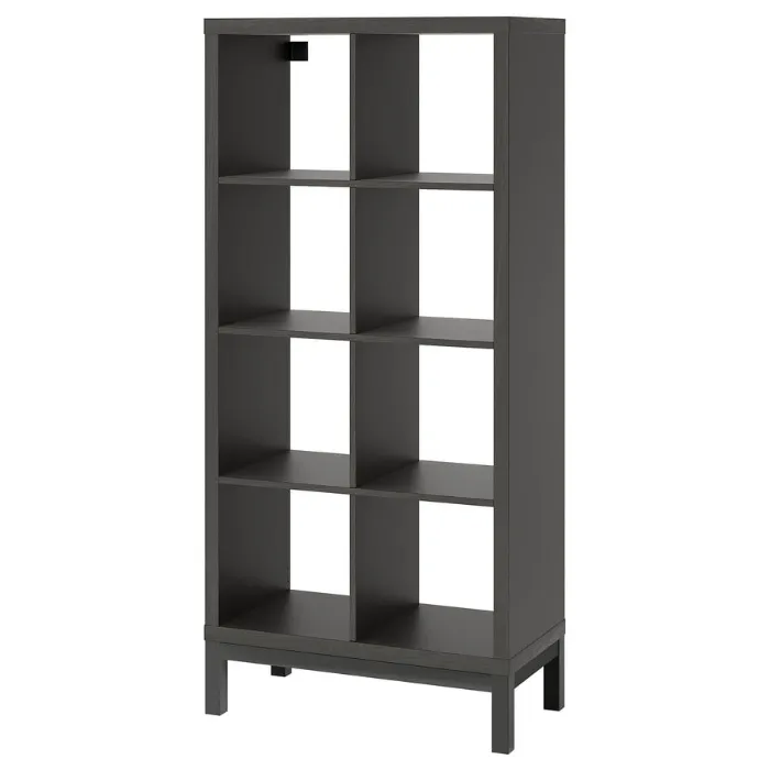 KALLAX Shelving unit with underframe - black-brown/black 30 3/8x64 5/8 "