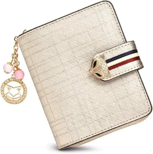 FOXER Small Wallets for Women, Ladies Cute Zipper Purses Credit Card Holders