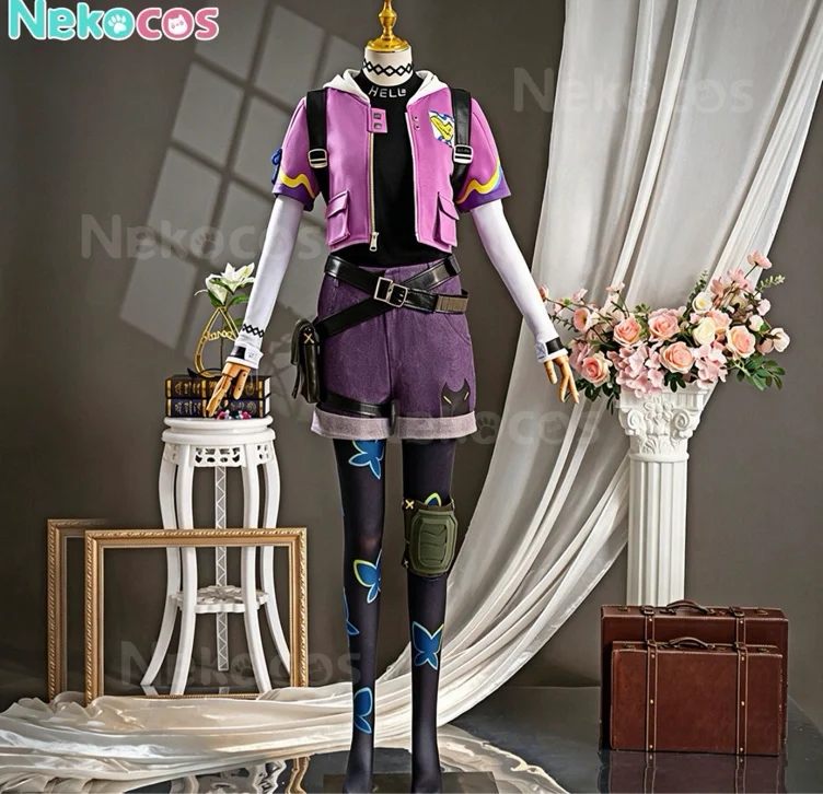 【Nekocos】Game Valorant Cosplay Clov Cosplay Costume | In Stock - Full Set+Wig / S