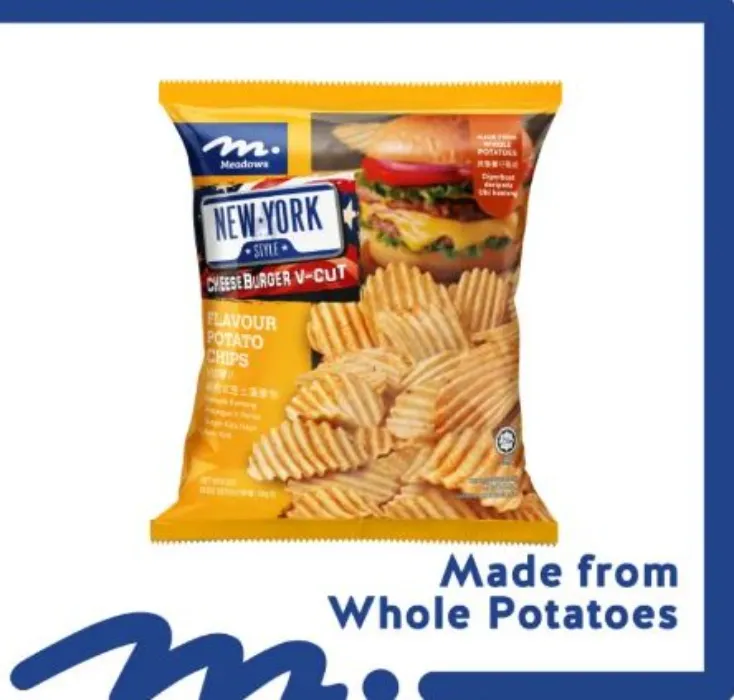 Meadows Cheese Burger V-Cut Potato Chips 60G