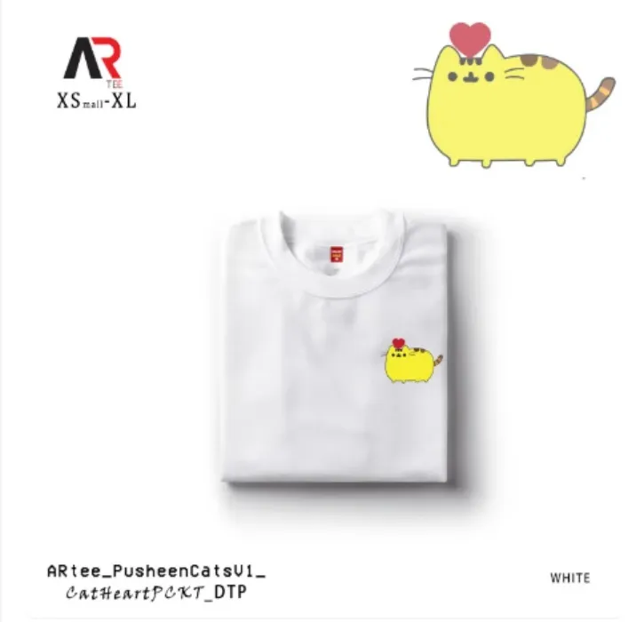 Pusheen Cats V1 T-Shirt Cats Heart Pocket Customized Unisex Shirt