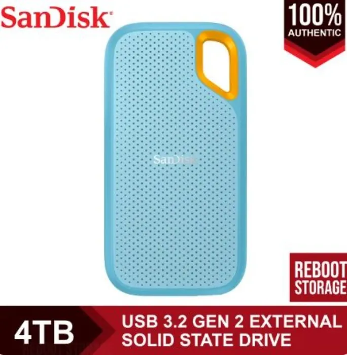 SanDisk 4TB Extreme Portable SSD V2 USB-C 3.2 Gen 2 External Solid State Drive SDSSDE61-4T00
