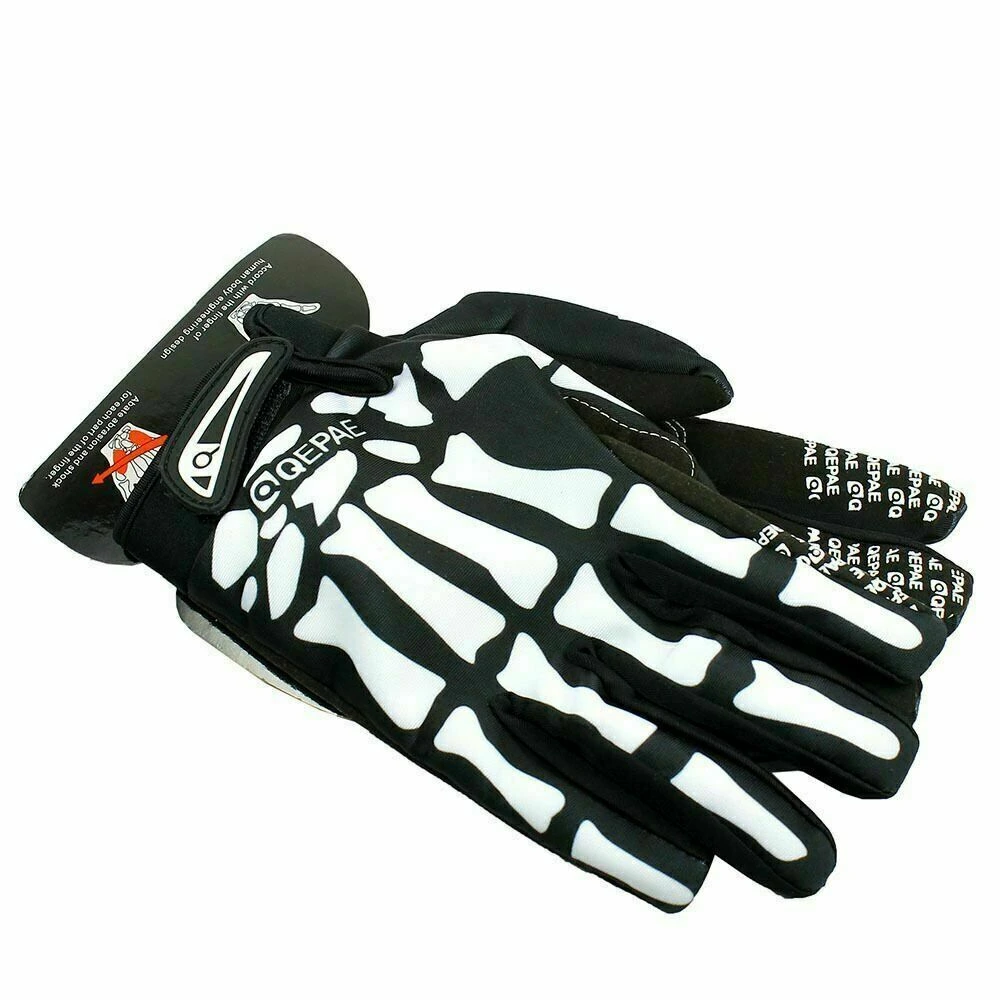 Biker Skeleton Bone Gloves
