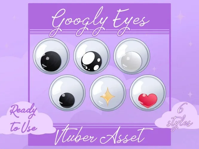 Vtuber Googly eyes asset, Vtuber asset, Vtuber Accessory, Vtuber funny, Vtuber cute, vtuber rigged, Vtuber silly asset, Vtuber custom asset