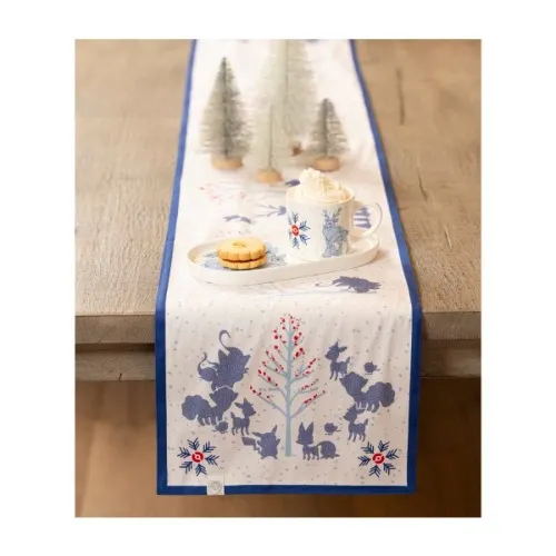 Pokémon Winter Woodland White Table Runner
