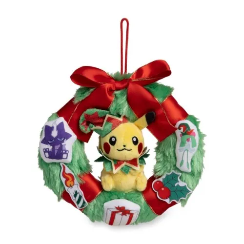 Pikachu Pokémon Holiday Workshop Wreath Plush - 6 ¾ In.