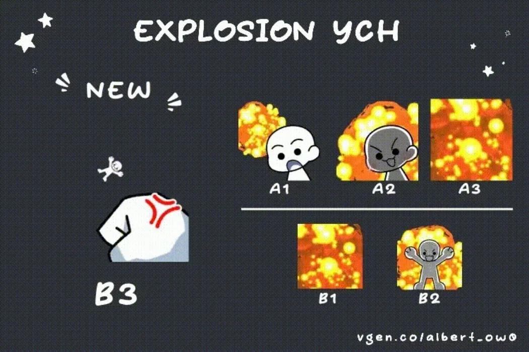 "NEW B3 " Explosion YCH by Albert (@albert_ow0)