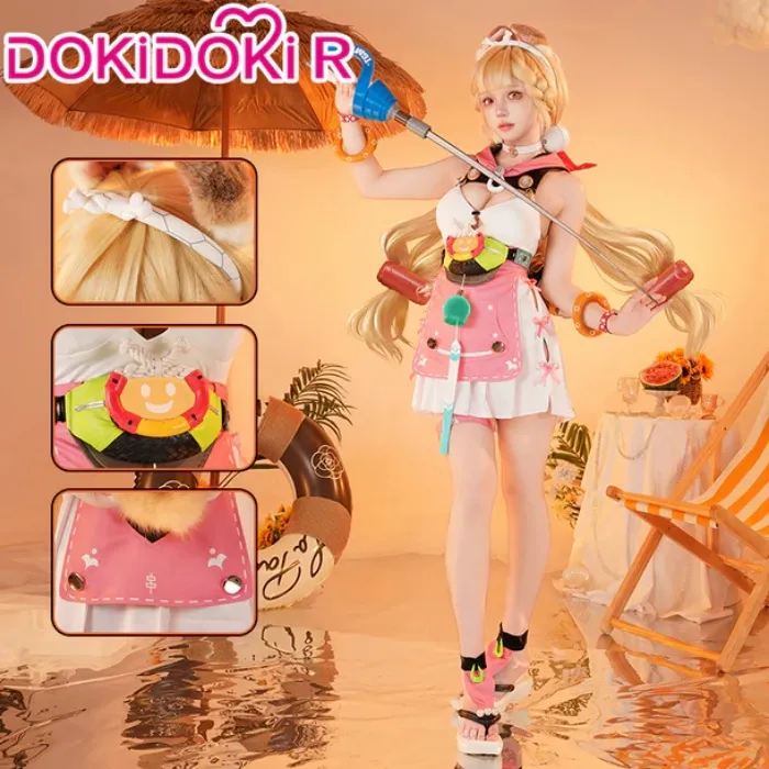 【In Stock】DokiDoki-R Game Zenless Zone Zero Cosplay Alice Thymefield Swimsuit Costume / Headwear / Ear and Tail ZZZ | Costume Only-M-In Stock