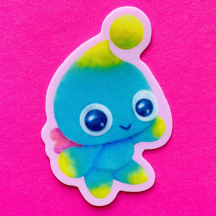 Felt-Style Sonic Chao Vinyl Sticker by toadtype