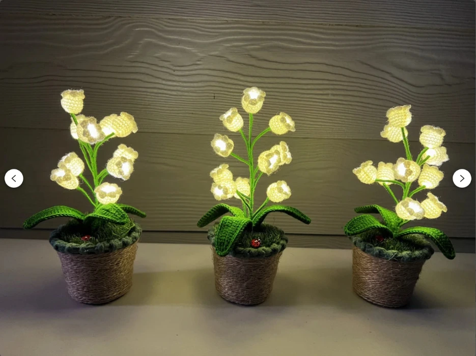 Crochet Potted Plant Lamp