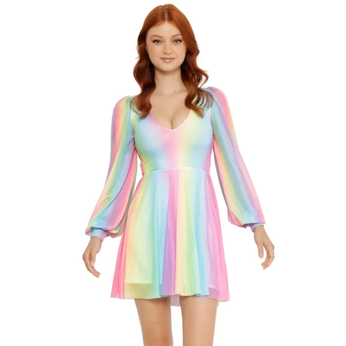 Rainbow Icecream Romance Dress | S / Pink