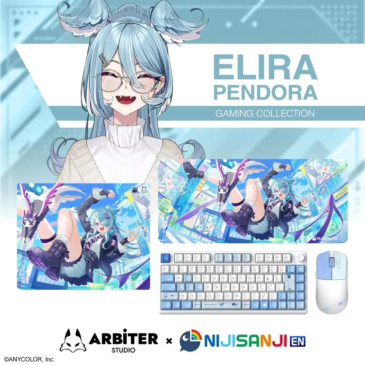 Arbiter Studio x NIJISANJI EN - Elira Pendora Gaming Collection (Keyboard JIS Layout, Mouse, Cloth pad & Glass pad) | TENKO MONARCH - Elira Pendora Edition | Mouse