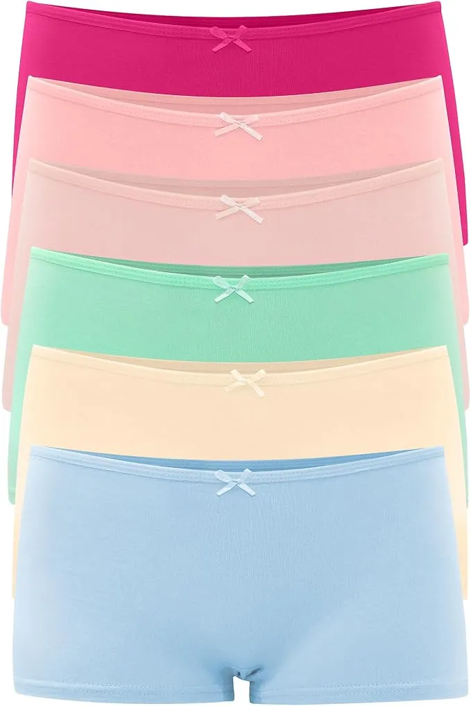 Allxwek Womens Cotton Underwear Boy Shorts for Women Stretch Comfort Boxer Briefs Ladies Knot Panties 3/6 3901  