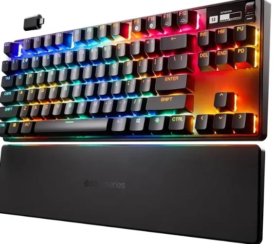 SteelSeries HyperMagnetic gaming Apex Pro TKL Wireless keyboard - Fast keyboard - No numeric keypad format suitable for esports - Adjustable actuation - Bluetooth - 2.4 GHz - USB-C - French AZERTY : Amazon.com.be: Video Games