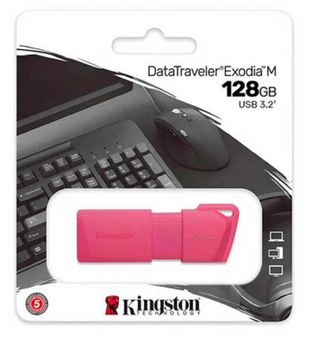 Unidade flash USB Kingston 128Gb Exodia M rosa