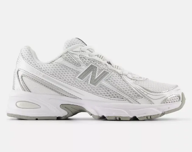 New Balance 740 White & Metallic Silver