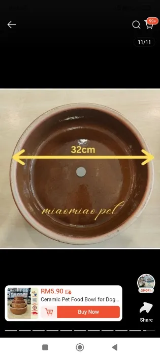 Ceramic Cat Bowl 32CM XXL