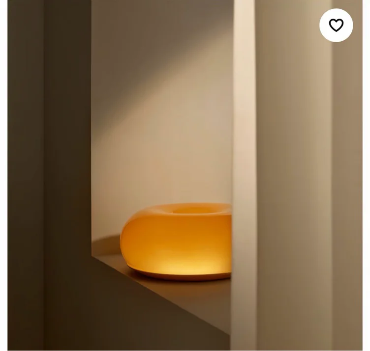 VARMBLIXT LED table/wall lamp - orange glass/round 12 "