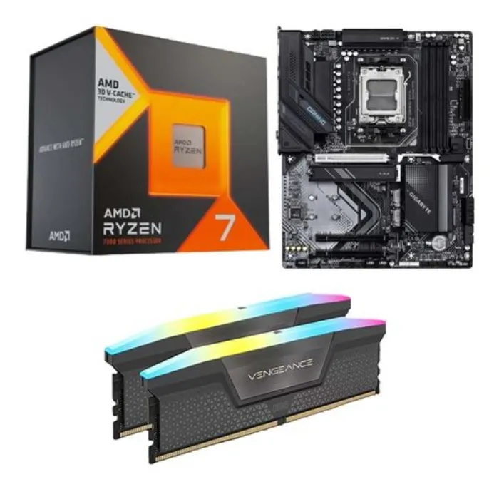 AMD Ryzen 7 7800X3D, Gigabyte X870 Gaming WiFi6 AM5, Corsair Vengeance RGB 32GB DDR5-6000 Kit, Computer Build Bundle - Micro Center