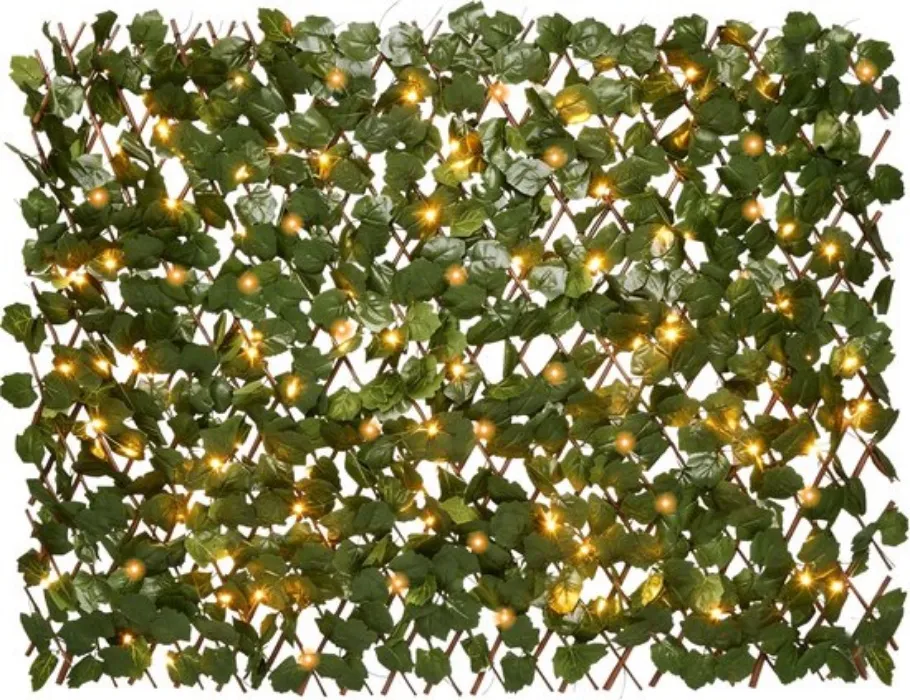 Brixy Artificial Ivy Hedge – Extendable – 180 x 90 cm – With lights