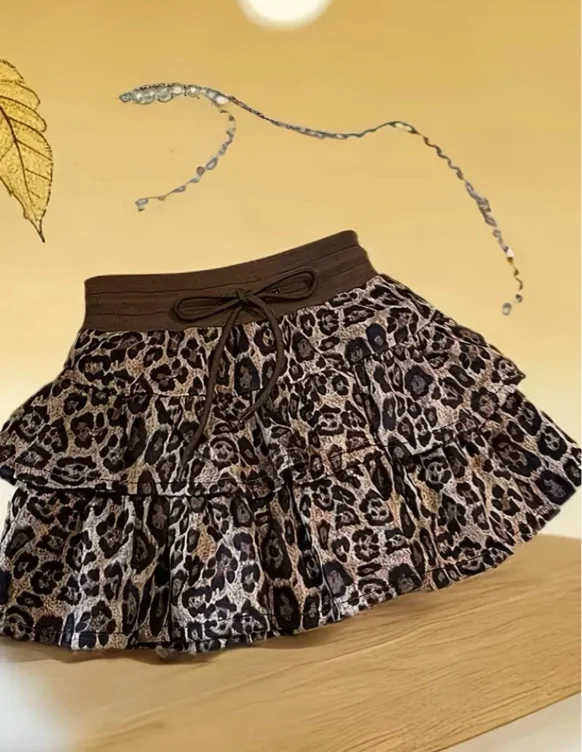 Falta alta con estampado de leopardo 