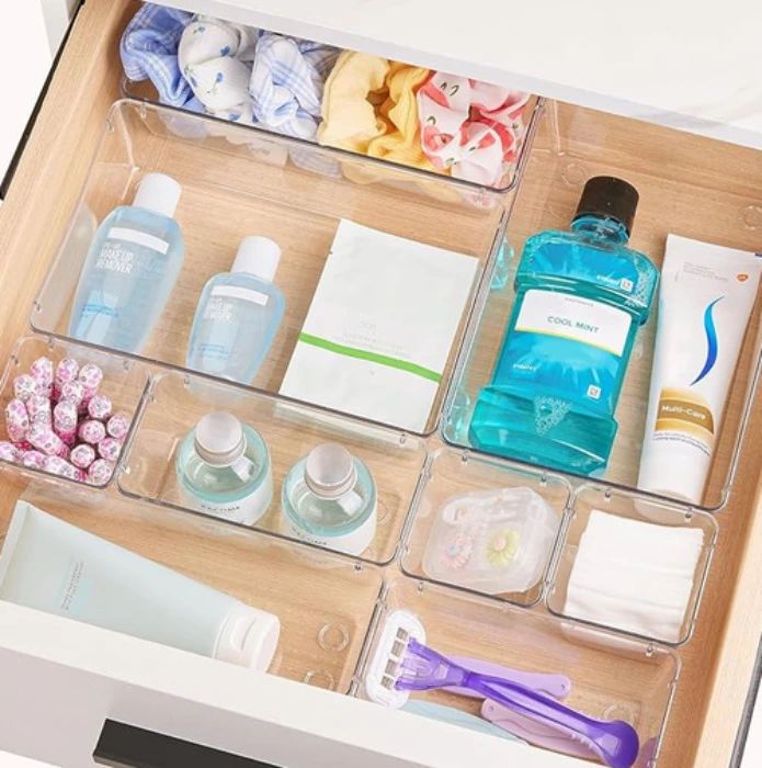 Vtopmart 25 Pack Drawer Organiser, 4-Size Makeup Organizer Trays for Vanity, Bathroom, Desk, Office, Bedroom : Amazon.co.uk: Home & Kitchen