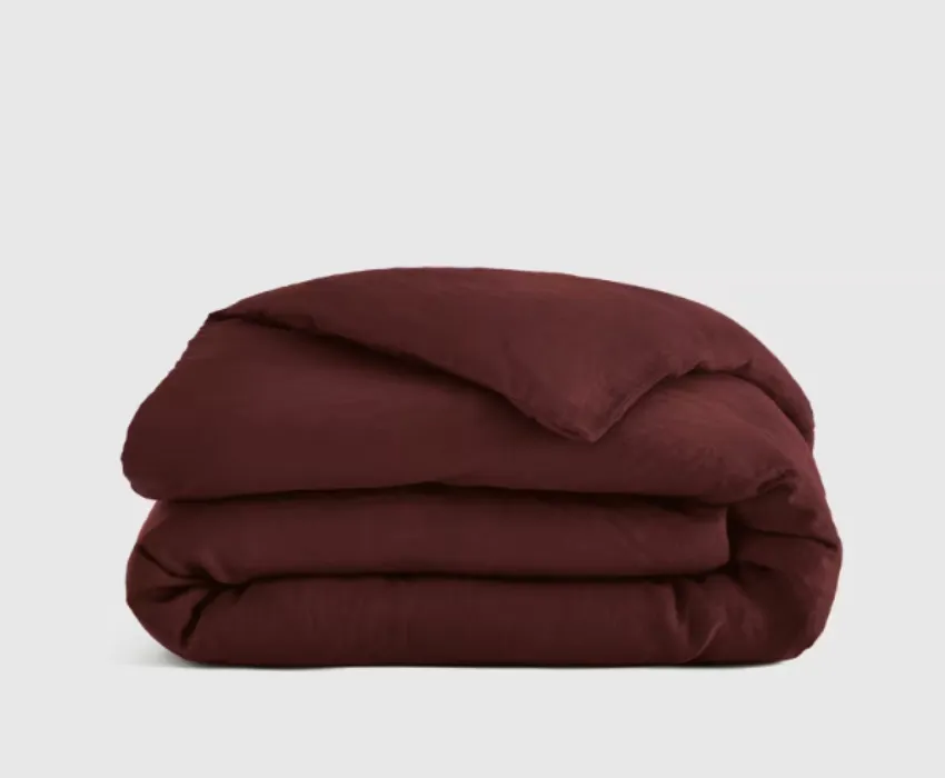 Linen Duvet Cover in Burgundy