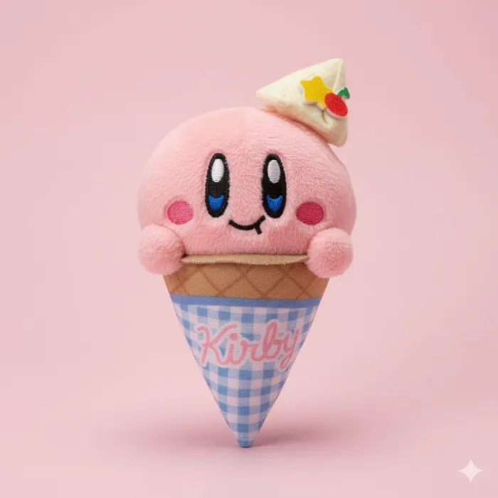 Kirby Ice Parlour 4 英寸迷你填充动物毛绒玩具冰淇淋日本可爱罕见
