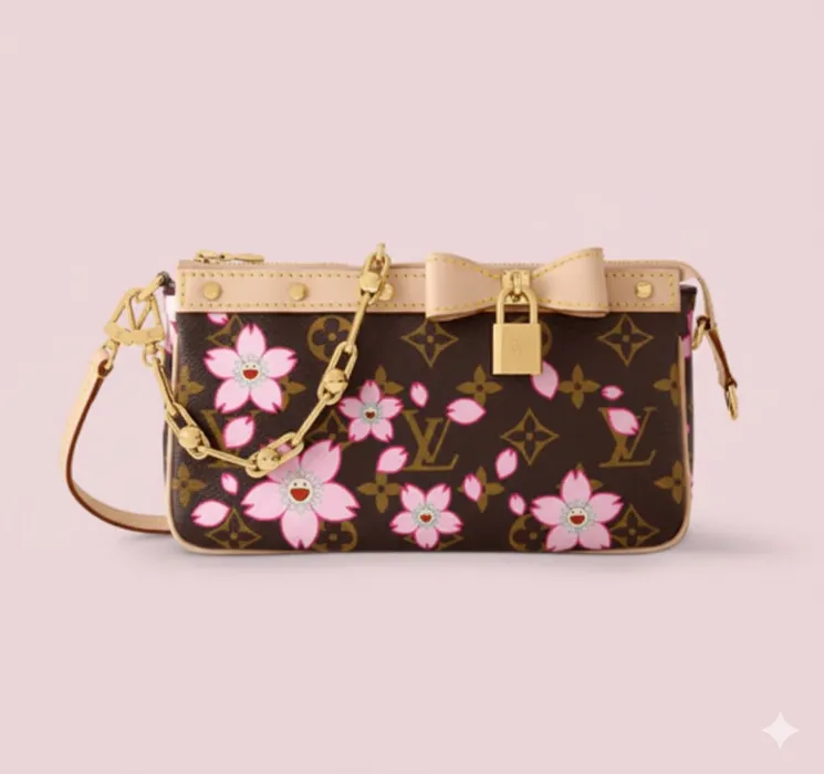 Monogram Cherry Blossom Pochette Accessories Brown | Default Title