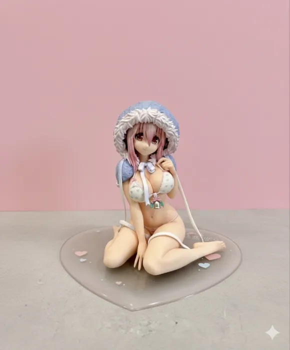 Super Sonico Summer Santa Ver. 1/7 PVC Figure, No Accessories, Used