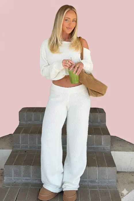 Please Be Mine Knit Pants Off White | XS