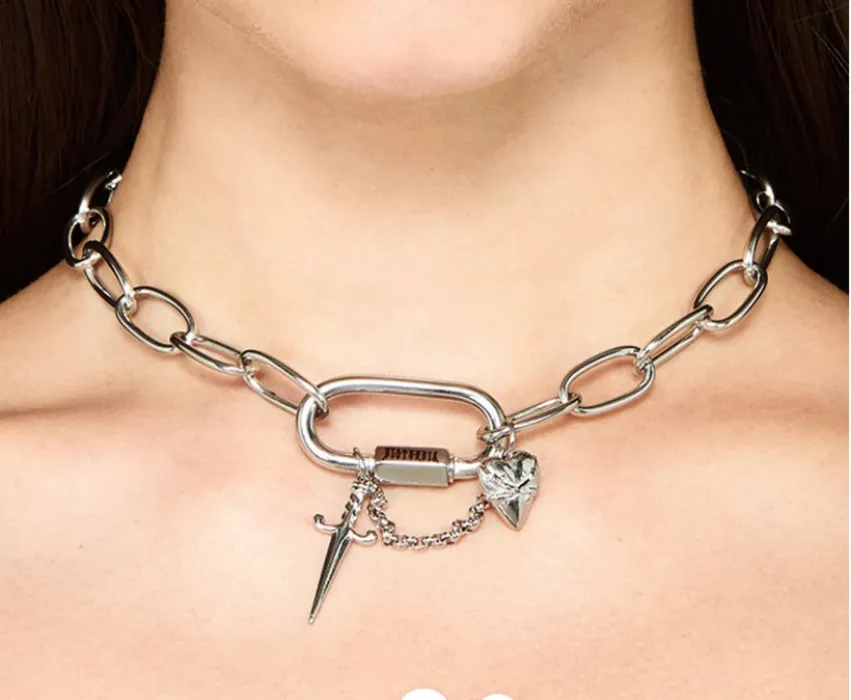 Hurnix Dagger Heart Stainless Steel Necklace