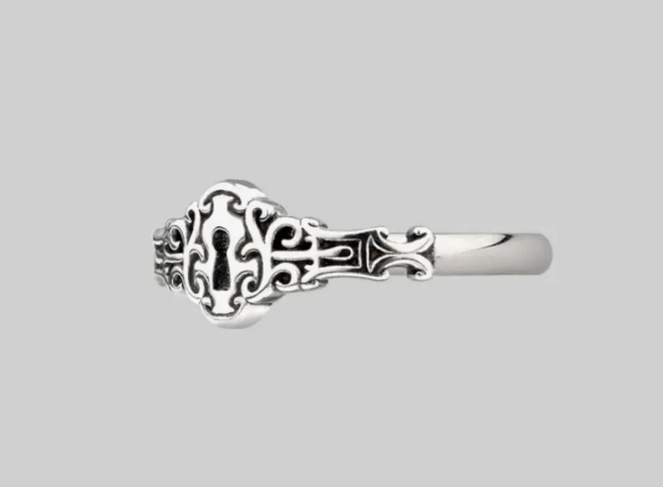 NO KEY. Door Lock Ring – Silver