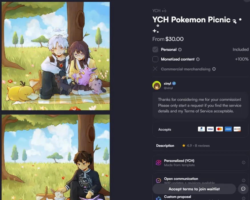 xinyl YCH Pokemon Picnic