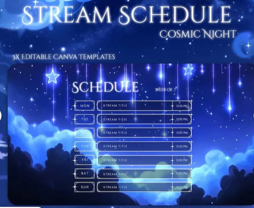 Schedule na streamki ✨