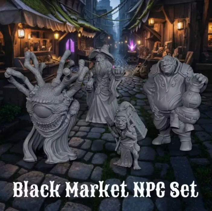 5pcs black market NPC set + owlbear