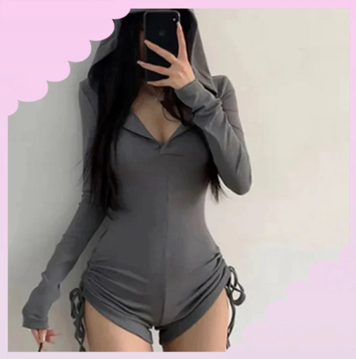 ♡ Hooded Onesie - Grey / S ♡