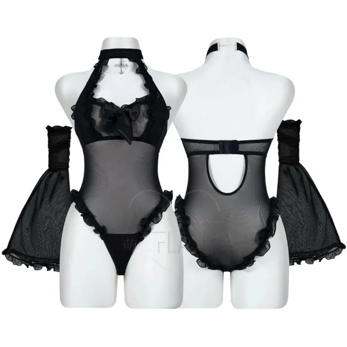 Widow’s Veil Mesh Lingerie Bodysuit