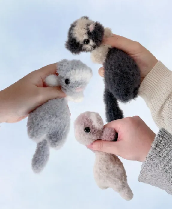 Weighted Crochet Pocket Pet Ferret Plushie 