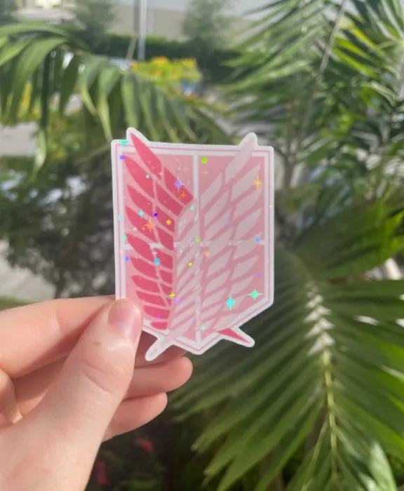 AOT inspired Anime Stickers, Holographic & Waterproof