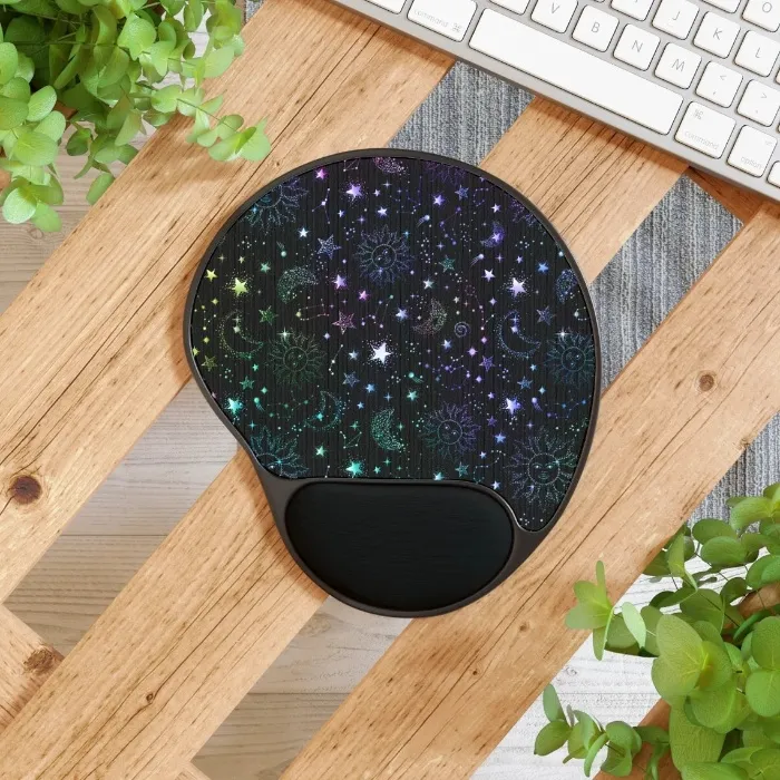 Rainbow Galaxy Mousepad, Wrist Rest Mouse Pad, Galaxy Mousepad, Rainbow Mousepad, Ergonomic Mouse Pads, Memory Foam Mousepad, Space Mousepad
