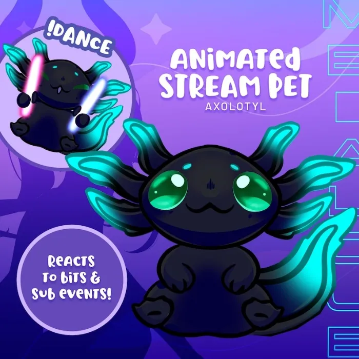 Interactive Arctic Axolotl Twitch Stream Pet Overlay
