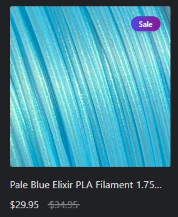 Cookiecad Glitter PLA Filament 1.75mm, 1kg - Pale Blue