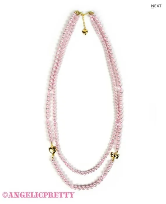 Twin Pearl Necklace - Pink [252KA05-130638-pk] - $50.00 : Angelic Pretty USA