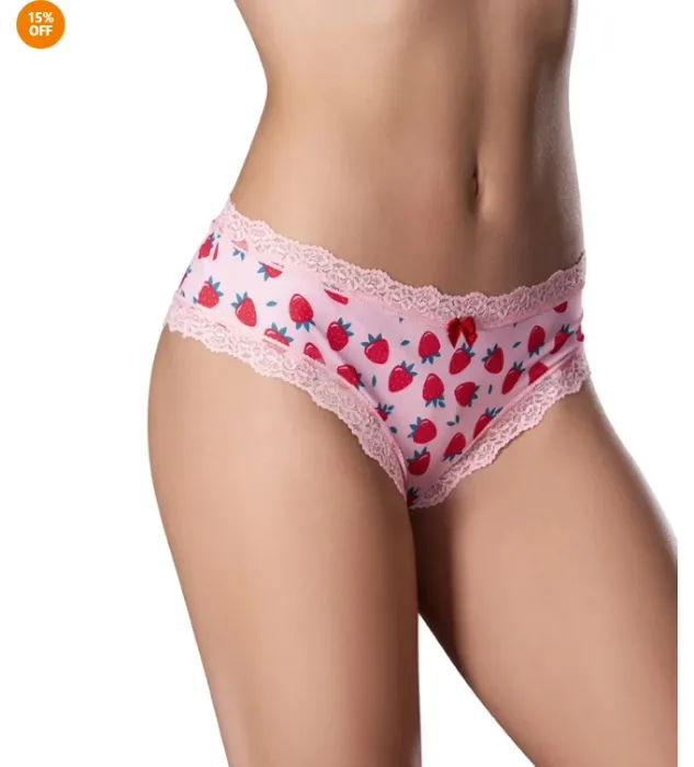 Sweet Treats Boy Short with Lube - Strawberry - Small/Medium | Lion's Den Online Sex Toy Store